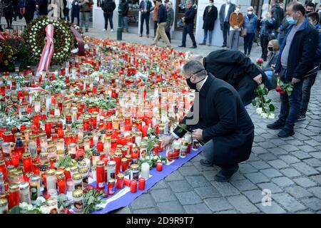 Vienne, Autriche. 7 novembre 2020. Les gens pleurent les victimes de l'attentat terroriste du 02 novembre 2020. Credit: Franz PERC / Alamy Live News Banque D'Images