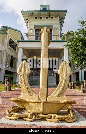 Louisiane Northshore,Madisonville,Musée maritime du bassin du lac Pontchartrain,entrée principale de l'ancre de bateau géant, Banque D'Images