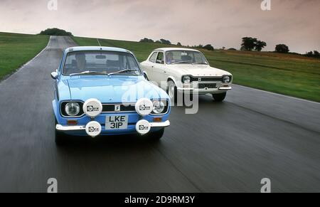 Ford Escort MK1 Mexico (à gauche) et Ford RS Twin Cam 1970 (droite) Banque D'Images