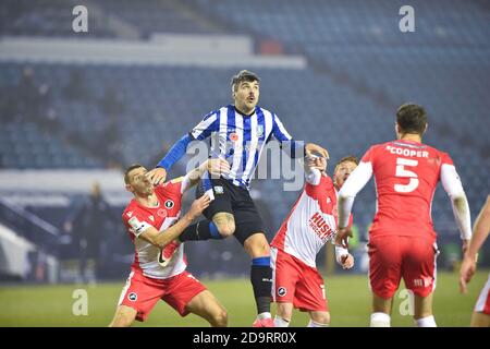 SHEFFIELD, ANGLETERRE. 7 NOVEMBRE Callum Paterson de Sheffield mercredi pendant le match de championnat Sky Bet entre Sheffield mercredi et Millwall à Hillsborough, Sheffield, le samedi 7 novembre 2020. (Credit: Pat Scaasi| MI News) Credit: MI News & Sport /Alay Live News Banque D'Images