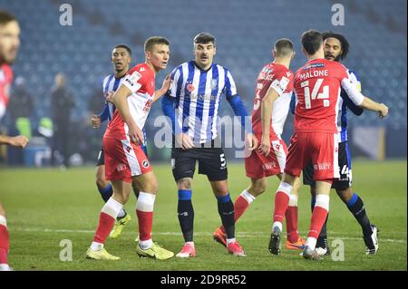 SHEFFIELD, ANGLETERRE. 7 NOVEMBRE Callum Paterson de Sheffield mercredi avec une moustache pour Movember lors du match de championnat Sky Bet entre Sheffield mercredi et Millwall à Hillsborough, Sheffield, le samedi 7 novembre 2020. (Credit: Pat Scaasi| MI News) Credit: MI News & Sport /Alay Live News Banque D'Images