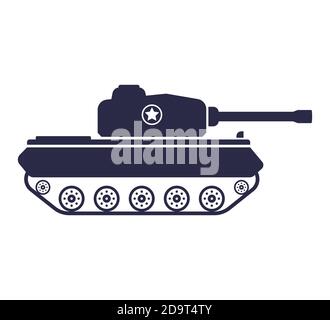 icône de réservoir noir sur fond blanc. équipement militaire moderne. illustration vectorielle plate. Illustration de Vecteur