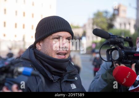 Rome, Italie. 07th nov. 2020. Forza Nuova leader Giuliano Castellino (photo de Matteo Nardone/Pacific Press) Credit: Pacific Press Media production Corp./Alay Live News Banque D'Images