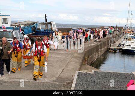 Maidens, Ayrshire, Écosse, Royaume-Uni. Les journées annuelles de gala dans le port où une sirène est couronnée comme reine de gala. Elle est amenée au festival par le Girvan Lifeboat. Il y a des divertissements, des stands, des tomboles, des stands de deuxième main, des stands de charité, Amusement pour toute la famille et les résidents du village Banque D'Images