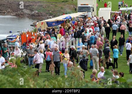 Maidens, Ayrshire, Écosse, Royaume-Uni. Les journées annuelles de gala dans le port où une sirène est couronnée comme reine de gala. Elle est amenée au festival par le Girvan Lifeboat. Il y a des divertissements, des stands, des tomboles, des stands de deuxième main, des stands de charité, Amusement pour toute la famille et les résidents du village Banque D'Images