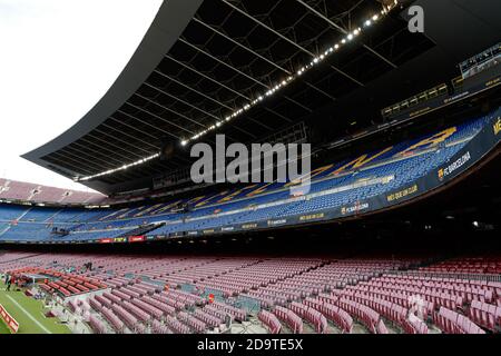 Barcelone, Espagne. 07th nov. 2020. Camp Nou pendant le match de la Ligue Santander entre le FC Barcelone et Real Betis Balompie au Camp Nou à Barcelone, Espagne. Crédit : Dax Images/Alamy Live News Banque D'Images