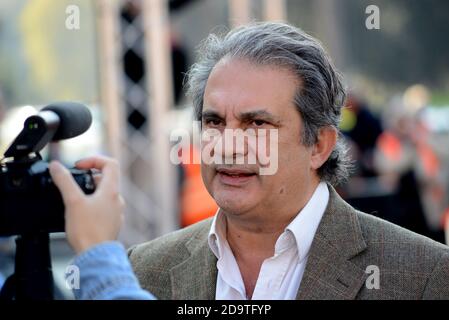 Roberto Fiore, Giuliano Castellino ed Antonio Pappalardo alla manifestement dei garet arancioni a Roma sur la Piazza Bocca della Verita Banque D'Images