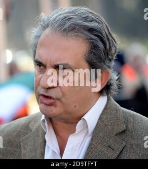 Roberto Fiore, Giuliano Castellino ed Antonio Pappalardo alla manifestement dei garet arancioni a Roma sur la Piazza Bocca della Verita Banque D'Images