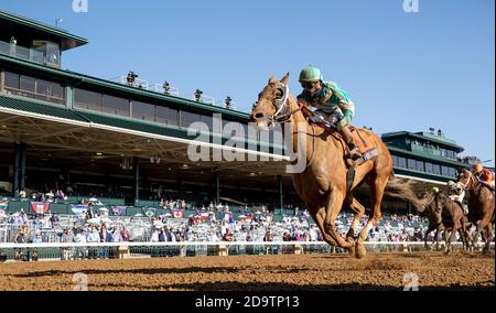 Lexington, Kentucky, États-Unis. 7 novembre 2020. 7 novembre 2020 : Whitmore, monté par Irad Ortiz, Jr., remporte le Sprint sur Breeders' Cup Championship samedi au Keeneland Race course à Lexington, Kentucky, le 7 novembre 2020. Alex Evers/Breeders' Cup/Eclipse Sportswire/CSM/Alamy Live News Banque D'Images