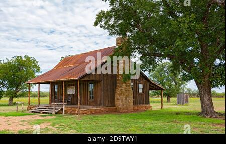 Texas forts Trail, comté de Shackelford, Albany, fort Griffin Flat, lotissement urbain, Frontier House Banque D'Images