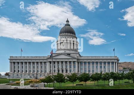 Salt Lake City, Utah : 24 août 2017 : bâtiment du Capitole de l'État de l'Utah. Le Capitole de l'Utah abrite les chambres de l'Assemblée législative de l'État de l'Utah, celle du gouverneur Banque D'Images
