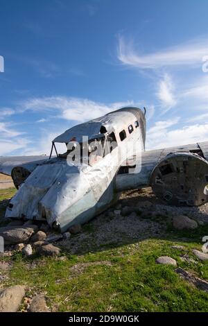 S'est écrasé avion passager dans le soleil de l'après-midi. Norvège, Illinois, États-Unis. Banque D'Images