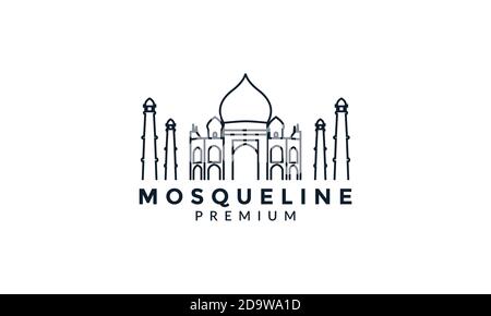 ligne de mosquée contour grand logo moderne vecteur icône illustration Illustration de Vecteur