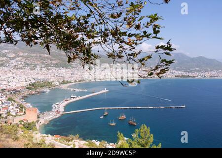 Paysage de la baie d'Alanya. Mer de Turquie. Banque D'Images