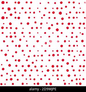 Motif abstrait sans couture de petits points rouges ou de petits points sur le blanc. Dessin à la main, style à main levée. Papier peint décoratif, idéal pour l'impression. Vecteur illu Illustration de Vecteur