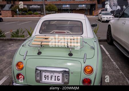 1991 Nissan Figaro japonais cabriolet petite voiture fabriquée en 1991, un peu plus de 20 000 voitures ont été fabriquées, Sydney, Australie Banque D'Images