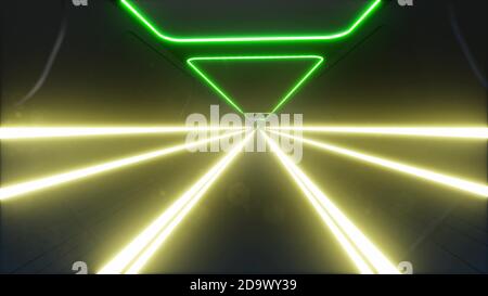 Tunnel néon dans un rendu 3d ultra-rapide de style abstrait Banque D'Images