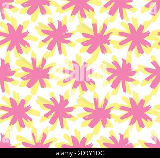 Motif abstrait floral soleil sur fond blanc Illustration de Vecteur