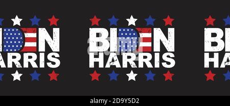 Bordure vectorielle transparente Biden Harris. Président américain et vice-président candidat aux élections américaines Joe Biden et Kamala Harris lettering Illustration de Vecteur