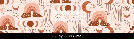 Bannière sans couture boho. Imprimé pastel. Illustration vectorielle. Illustration de Vecteur