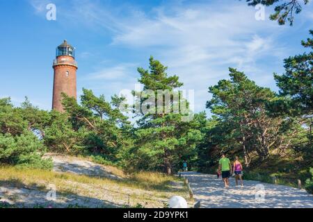 Vorpommersche Boddenlandschaft, Parc national de la région de la lagune de Poméranie occidentale: phare à Darßer Ort, Ostsee (mer Baltique), péninsule de Darß (Darss), moi Banque D'Images