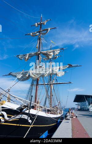 Rostock: Quartier Warnemünde, voilier historique, Ostsee (Mer Baltique), Mecklenburg-Vorpommern, Allemagne Banque D'Images