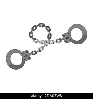 Menottes métalliques grises isolées sur fond blanc Illustration de Vecteur