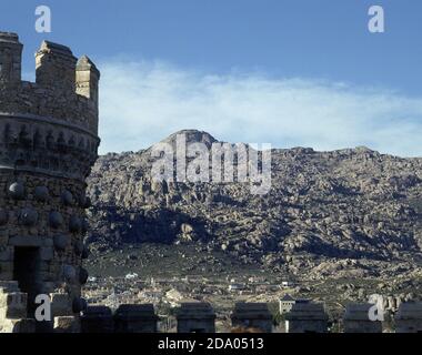 VISTA DE LA PEDRIZA DESDE EL CASTILLO. Emplacement: PEDRIZA, LA. MANZANARES EL REAL. MADRID. ESPAGNE. Banque D'Images