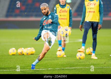 Dall&#39;Ara Stadium, Bologna, Italie, 08 novembre 2020, Lorenzo Insigne (Napoli) pendant l'échauffement de Bologne Calcio vs SSC Napoli, football italien série A Match - photo LM/Ettore Griffoni Banque D'Images