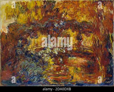 Claude Monet peinture. (Français, 1840-1926). La passerelle japonaise. c. 1920-22. Huile sur toile. Haute résolution. Banque D'Images