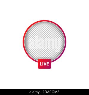 Affiche de diffusion vidéo en direct. Utilisateur de réseaux sociaux. Vecteur sur fond blanc isolé. SPE 10 Illustration de Vecteur