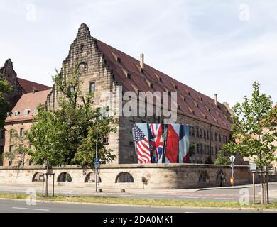 Le palais de justice de Nurnberg, où ont eu lieu les procès de Nuremberg, les procès de Nuremberg étaient une série de tribunaux militaires détenus par les forces alliées Banque D'Images