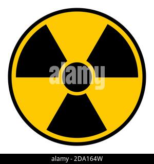 Panneau de danger radioactif. Illustration vectorielle d'icône isolée noire et jaune. Illustration de Vecteur