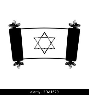 Icône Torah. Livre Saint juif avec le symbole de l'étoile de David. Illustration vectorielle isolée. Illustration de Vecteur