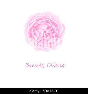 Illustration vectorielle rose fleur. Logo de la clinique de beauté. Illustration de Vecteur