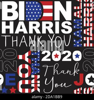 Biden Harris Président élu Merci motif vectoriel sans couture. Contexte le président américain Joe Biden et le vice-président Kamala Harris Elect. ÉTATS-UNIS Illustration de Vecteur