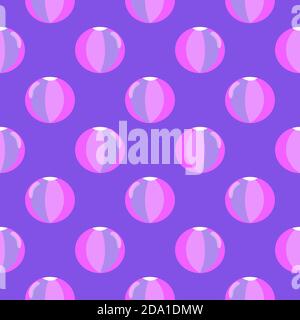 Boules violettes , motif sans couture sur fond violet. Illustration de Vecteur