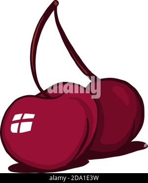 Magnifique cerise, illustration, vecteur sur fond blanc Illustration de Vecteur