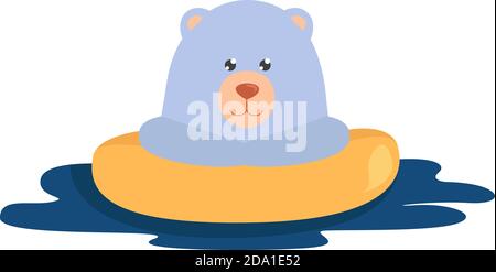 Ours en vacances, illustration, vecteur sur fond blanc Illustration de Vecteur