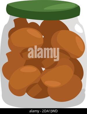 Pot de champignons, illustration, vecteur sur fond blanc Illustration de Vecteur