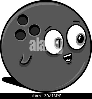 Boule de bowling avec un visage, illustration, vecteur sur fond blanc Illustration de Vecteur