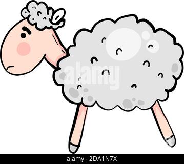 Brebis triste, illustration, vecteur sur fond blanc Illustration de Vecteur