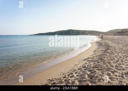 Su Giudeu plage, Chia, Sardaigne du Sud, Italie Banque D'Images