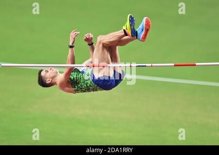 Ilya Ivanyuk (Russie). Médaille de bronze au saut en hauteur. Championnats du monde d'athlétisme de l'IAAF, Doha 2019 Banque D'Images