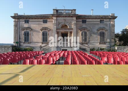 RAGUSA IBLA, ITALIE - 22 AOÛT 2019 : Villa Arezzo (ancien château) à Ragusa Ibla, Sicile Banque D'Images