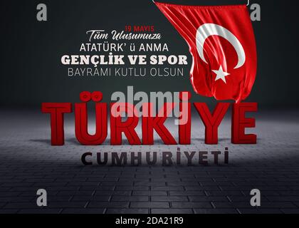 Turquie; drapeau turc, célébration et drapeau turc Banque D'Images