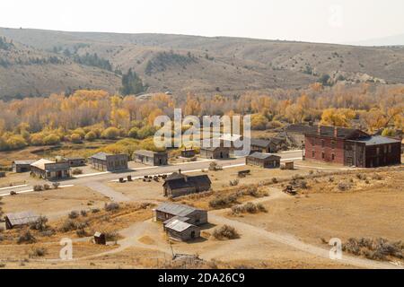 Vue d'ensemble de Bannack, Montana, une ancienne ville minière dans le sud-ouest du Montana. Banque D'Images