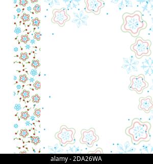 Arrière-plan de Noël abstrait avec flocons de neige, ornement et place pour le texte. Illustration vectorielle. Illustration de Vecteur