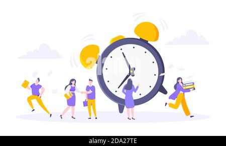 Bon temps de travail ou concept efficace de gestion du temps. Illustration de Vecteur