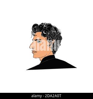 Silhouette tendance d'un homme en profil, illustration vectorielle Illustration de Vecteur